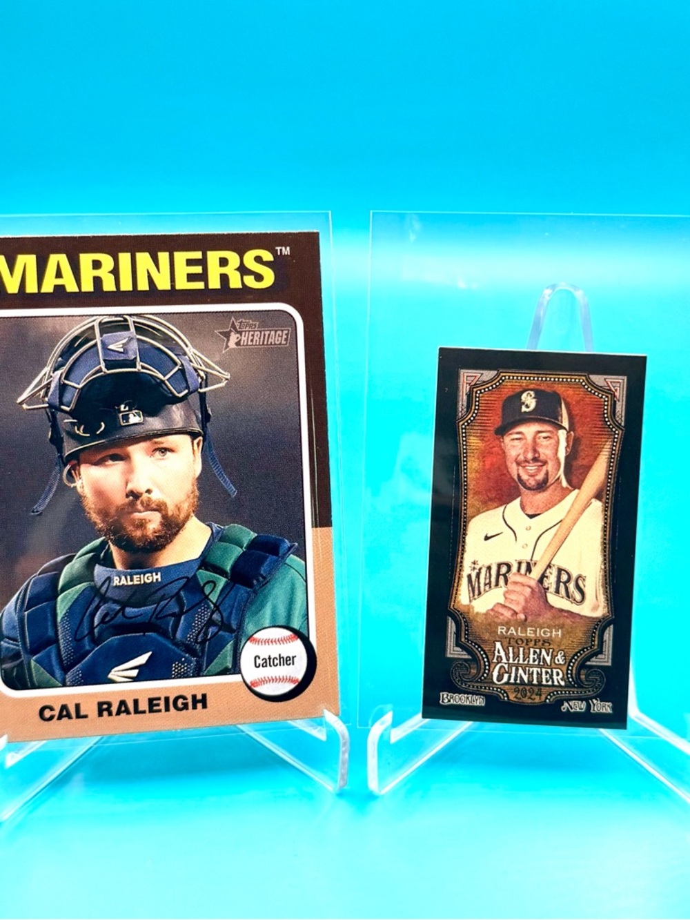 🔥CAL RALEIGH Lot! Topps Heritage Brown Border + Allen & Ginter Black Mini! 🤩